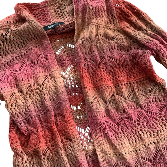 Relativity Knit Acrylic Cut Out Cardigan Women’s - Picture 2 of 9